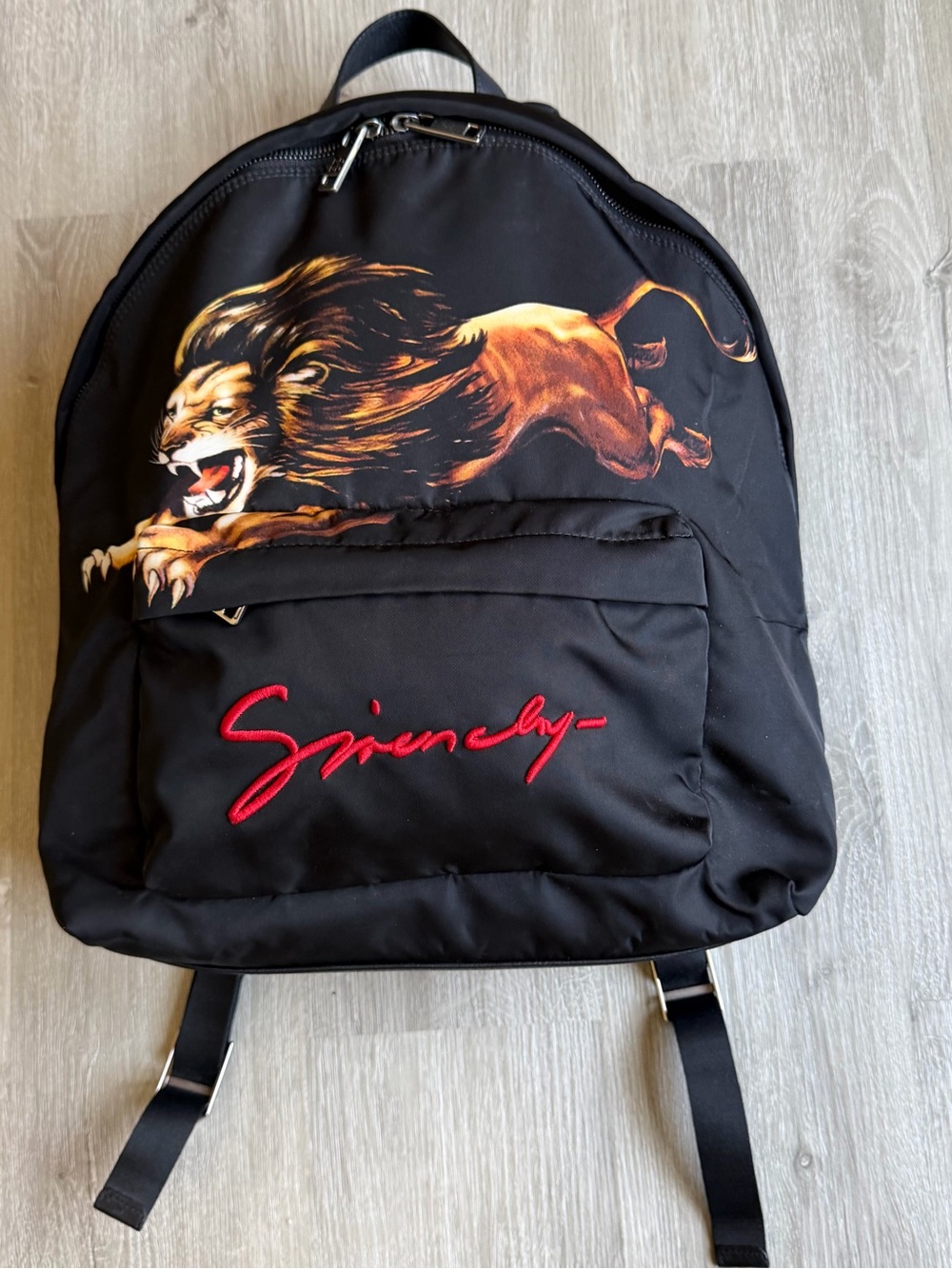 Rare Givenchy Archival Lion Graphic & Embroidered Logo Backpack